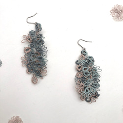 選べるお色＊タティングレース しずくピアス　イヤリング　　ノンホールピアス 20枚目の画像