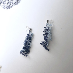 選べるお色＊タティングレース しずくピアス　イヤリング　　ノンホールピアス 18枚目の画像