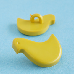 (3個) 20mm 黄色い小鳥のボタン フランス製　＊　イエロー、入園、子ども服 3枚目の画像