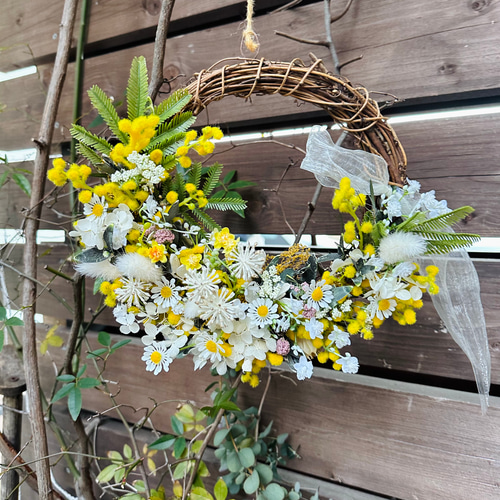 新作】 ＊・.✨○お花たっぷり春ハーフリース＊.○✨ミモザ