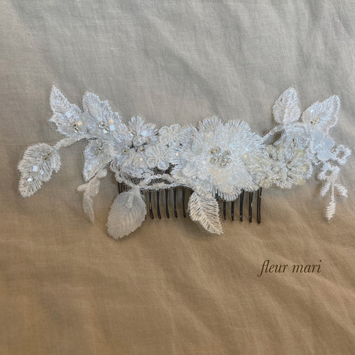 CAA4LCA Bridal ホワイト ヘッドドレス q30-hd68 (2点セット) ブライダルヘッドドレス ホワイトフラワー