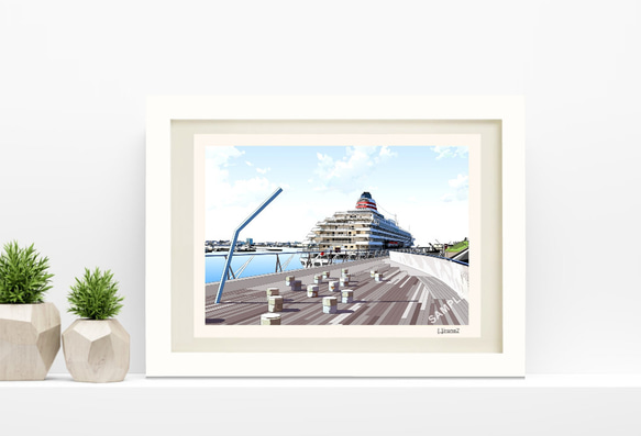 水彩画 横浜大桟橋辺り 水彩画 横浜大桟橋辺り 水彩画 横浜大桟橋辺り