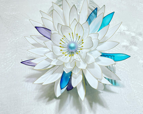 みづ屋様ご注文の品　【蒼花火】ディップアートのかんざし 低 価格ハンドメイド・手芸 - みづ屋様ご注文の品 【蒼花火