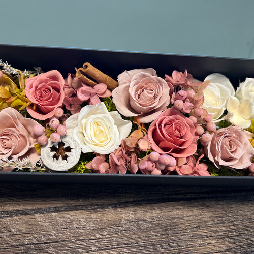 プリザーブドフラワー ローズボックスフラワー ショッパー付き プリザーブドフラワー ローズボックスフラワー