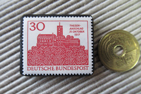 東ドイツ  童切手ブローチ4612 3枚目の画像