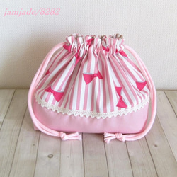 入園☆お弁当袋、コップ袋、ランチョンマット☆ピンク、スイーツ