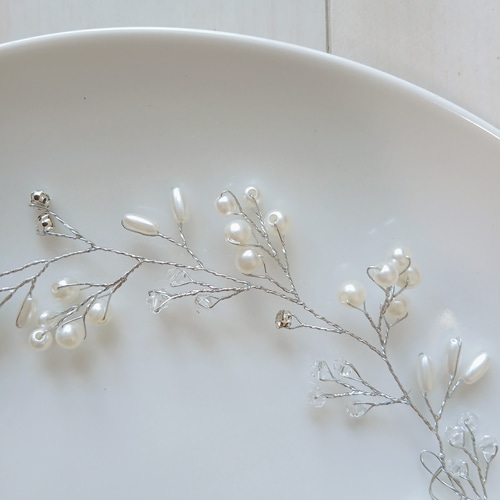 ヘッドドレス ブライダル ヘアアクセサリー 髪飾り シルバー ゴールド