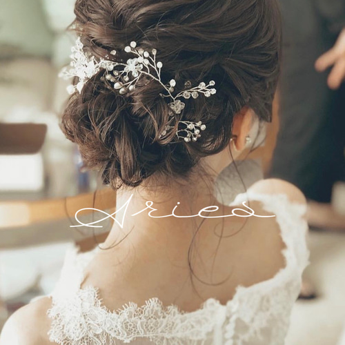 ヘッドドレス ブライダル ヘアアクセサリー 髪飾り シルバー ゴールド