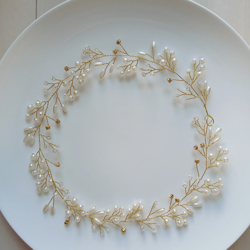 ヘッドドレス ブライダル ヘアアクセサリー 髪飾り シルバー ゴールド