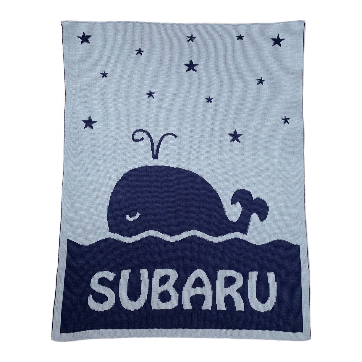 名入れブランケット・ クジラ /レギュラーサイズ・出産祝い　ニット　ギフト