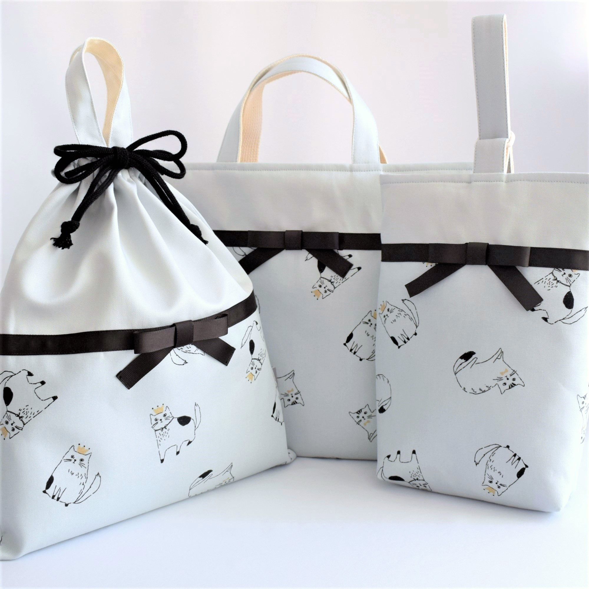 入園入学３点セット＊ブルー＊ねこバッグ