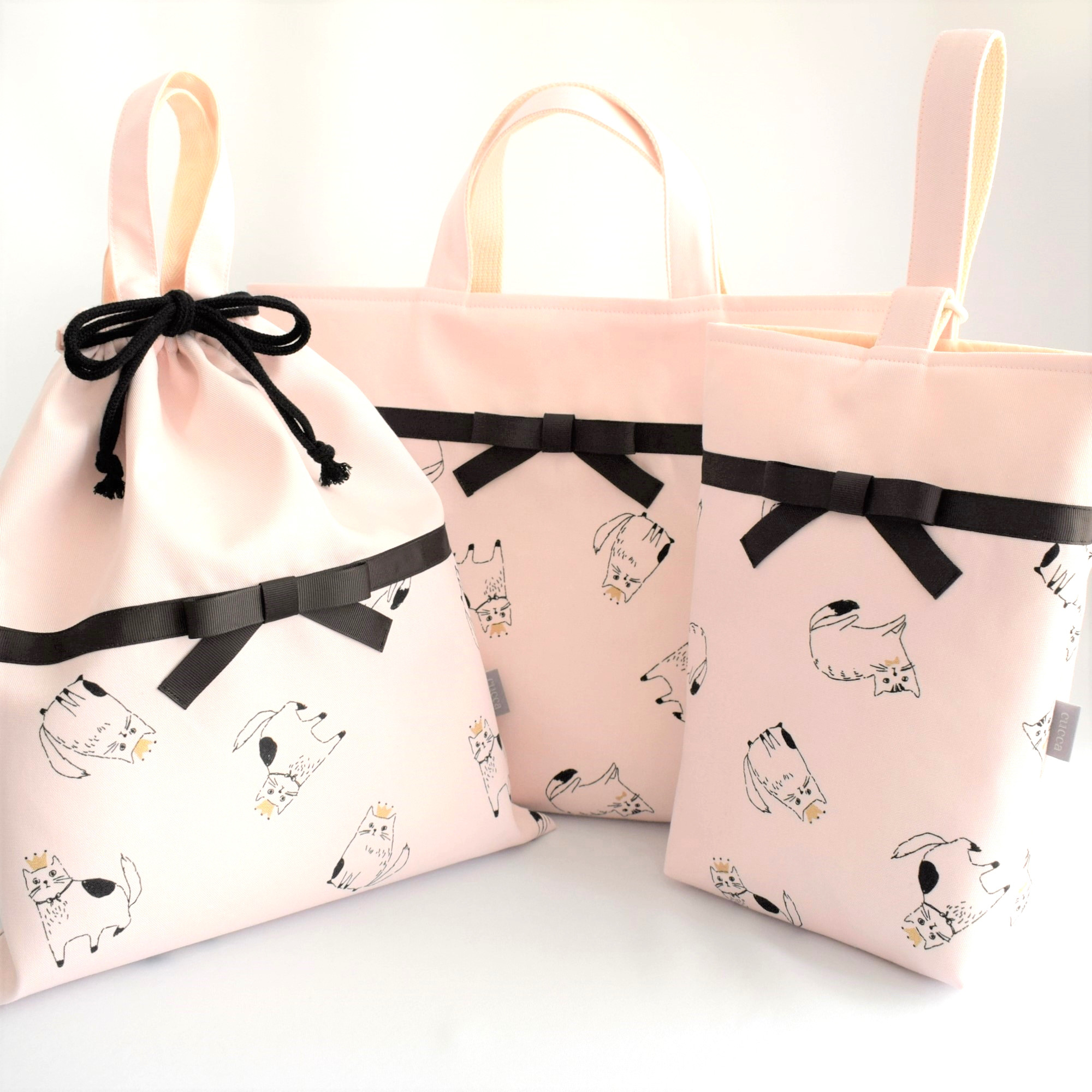 入園入学３点セット＊ピンク＊ねこバッグ