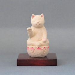 木彫り　阿弥陀猫　猫仏1902 1枚目の画像