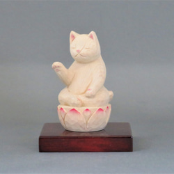 木彫り　阿弥陀猫　猫仏1902 2枚目の画像