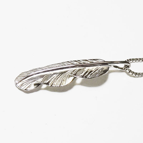 フェザーチャーム ネックレス【受注製作】Feather 極小 羽根 シルバー