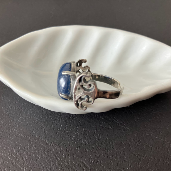 {カイヤナイト}藍晶石のフリーサイズリング silver 4枚目の画像