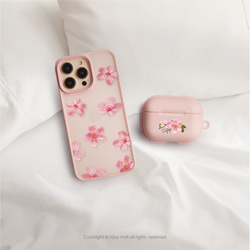 iPhone 15/14/13/12/11/SE3 ロマンチックな桜の香りつや消し感触の落下防止電話ケース 3枚目の画像