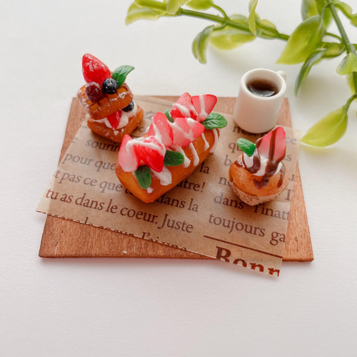 ミニチュア イチゴスイーツセット その他インテリア雑貨 mi-mama cafe 