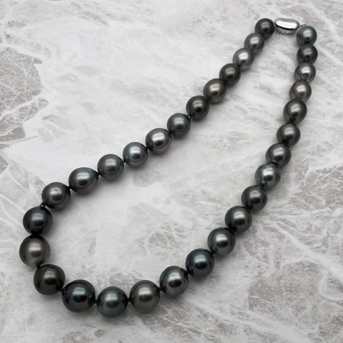 大珠 黒蝶真珠ネックレス SV925 タヒチパール 12.0~13.5mm 冠婚葬祭