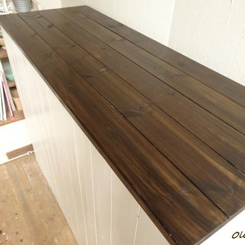 サイズ、デザインオーダー可！ワイドカウンターテーブルシャビー