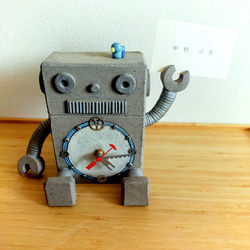 ロボットと青い小鳥の時計 3枚目の画像