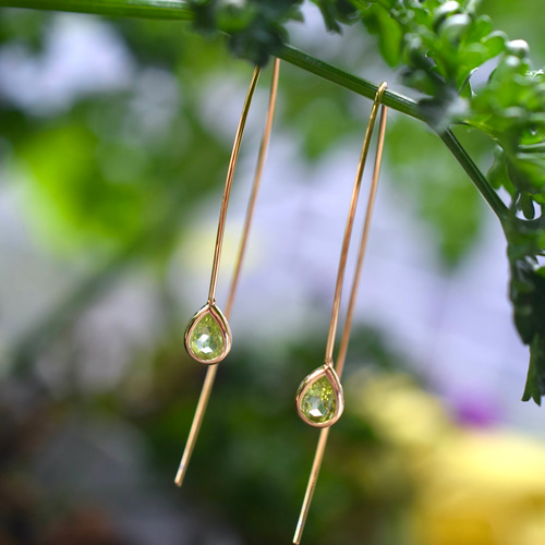 P03 高級品 アメリカンピアス 一粒 雫 天然 宝石質 碧の宝石