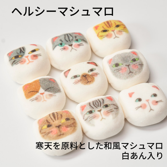 もらって嬉しい 猫 和菓子 和風マシュマロ 【マシュネコ】 1枚目の画像