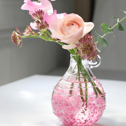母の日＊「花色一輪挿し 桜ピンク」贈り物 ギフト サクラ パステルピンク  カーネーション バラ ローズ 9枚目の画像
