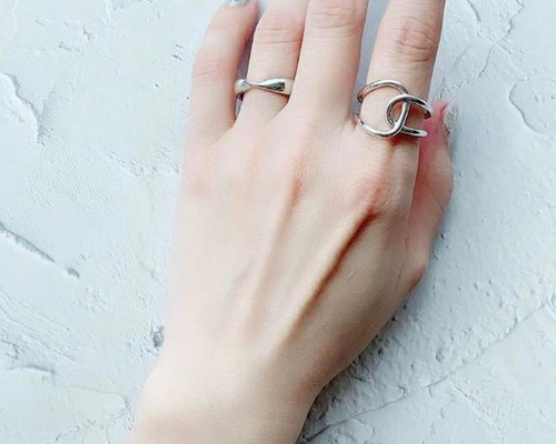 スターリングシルバー925 クロスオープンリング 指輪・リング bisou