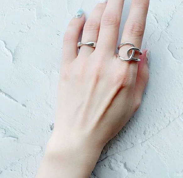 スターリングシルバー925 クロスオープンリング 指輪・リング bisou