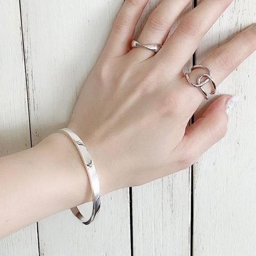 スターリングシルバー925 クロスオープンリング 指輪・リング bisou