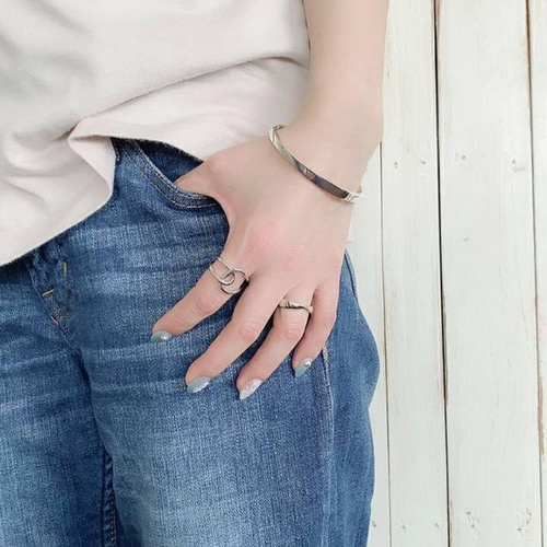 スターリングシルバー925 クロスオープンリング 指輪・リング bisou