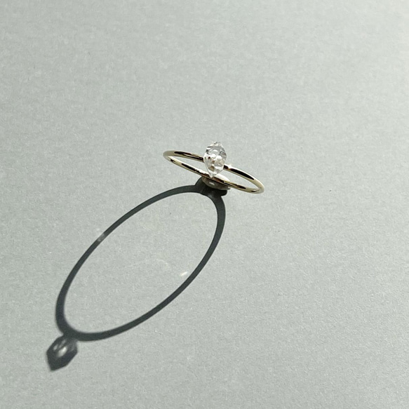 Herkimer diamond Ring S（14KGF）ハーキマーダイヤモンド リング 5枚目の画像