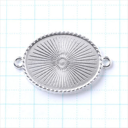 10個餐盤s43/白色銀色橢圓形接頭鑲嵌UV樹脂液態樹脂配件底座 第2張的照片