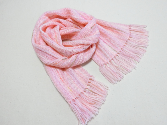 桜色の手織り広巾ストール　38×202cm 6枚目の画像