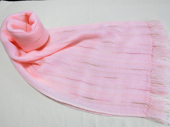 桜色の手織り広巾ストール　38×202cm 5枚目の画像