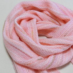 桜色の手織り広巾ストール　38×202cm 7枚目の画像