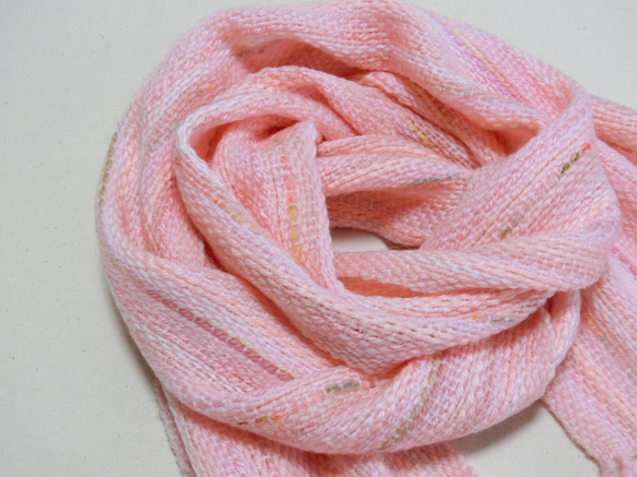 桜色の手織り広巾ストール　38×202cm 7枚目の画像