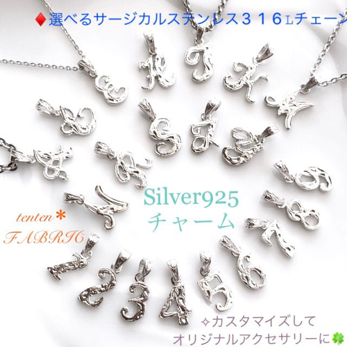◇ イニシャルネックレス☆ナンバーネックレス◇キュービック