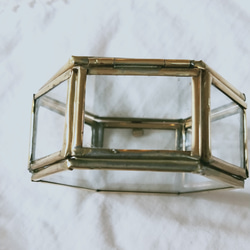 ミニ　ガラスケースのプリザーブドフラワー　リングピロー　ラッピング付き 7枚目の画像