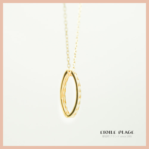 10K 10金*編み目 編み込み オーバル ゴールド ネックレス