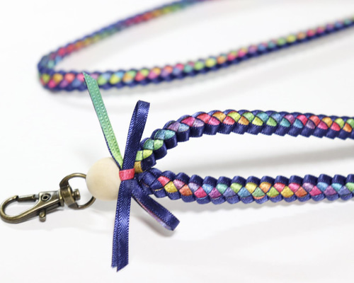 ✿ゆうゆう様専用♡ リボンレイ ハンドストラップ 4本編み