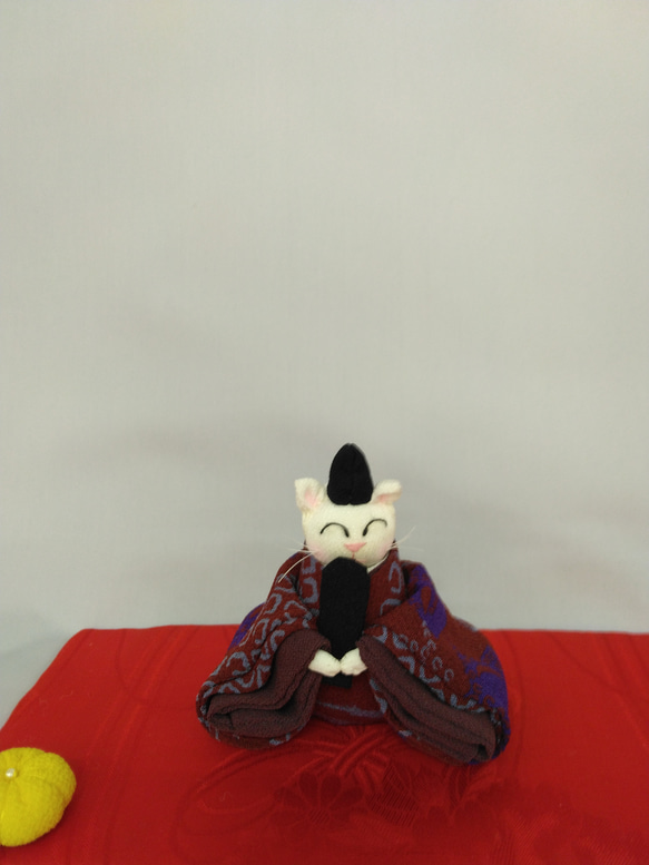縮緬猫の人形（雛人形）2 3枚目の画像