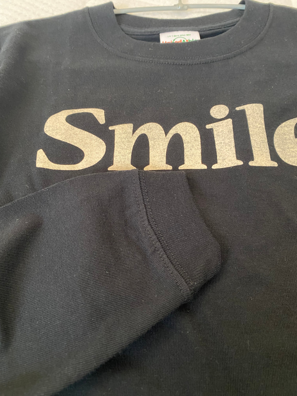 セール　ロンＴ　長袖Ｔシャツ　Smile　ブラック　黒　ロゴTシャツ  送料無料 3枚目の画像