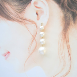 White Cotton Pearl earring／pierce*2579* 7枚目の画像