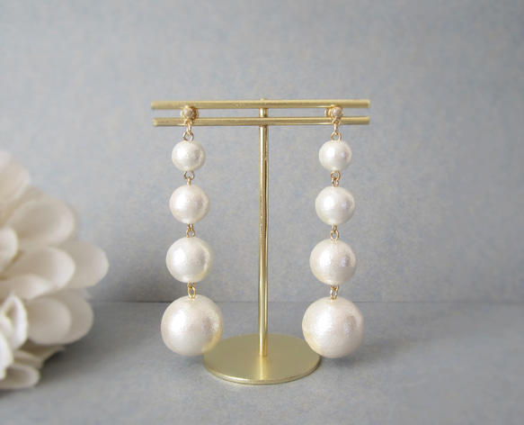 White Cotton Pearl earring／pierce*2579* 1枚目の画像