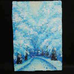 油絵 絵画【雪景色】 1枚目の画像