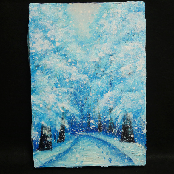 油絵 絵画【雪景色】 1枚目の画像