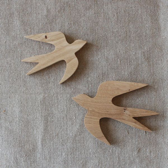 [由於某些原因] [免運費] 燕子裝飾品隨機 3 件套木製牆壁裝飾牆壁斯堪的納維亞物體鳥燕子 第3張的照片