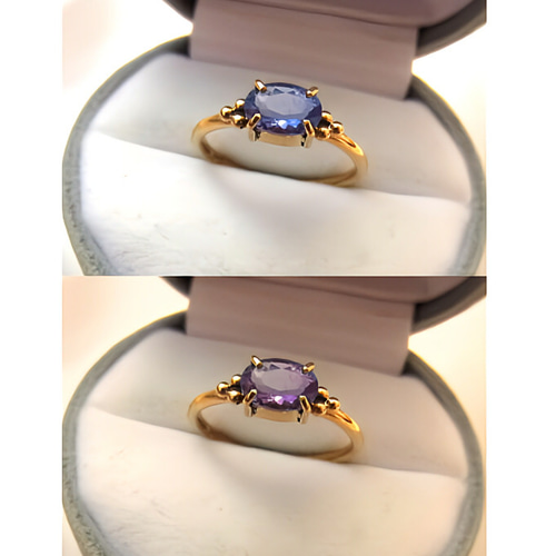 カラーチェンジフローライトのリング 指輪・リング Luciole Serpette